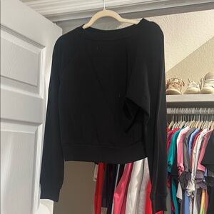 Target Black Asymmetrical Boxy Long Sleeve Hoodie